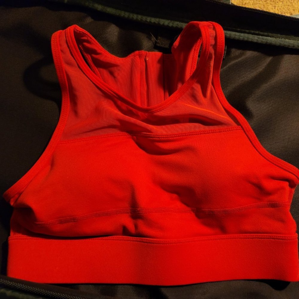 Zyia Active Mesh Red All Star One More Rep Sports Bra